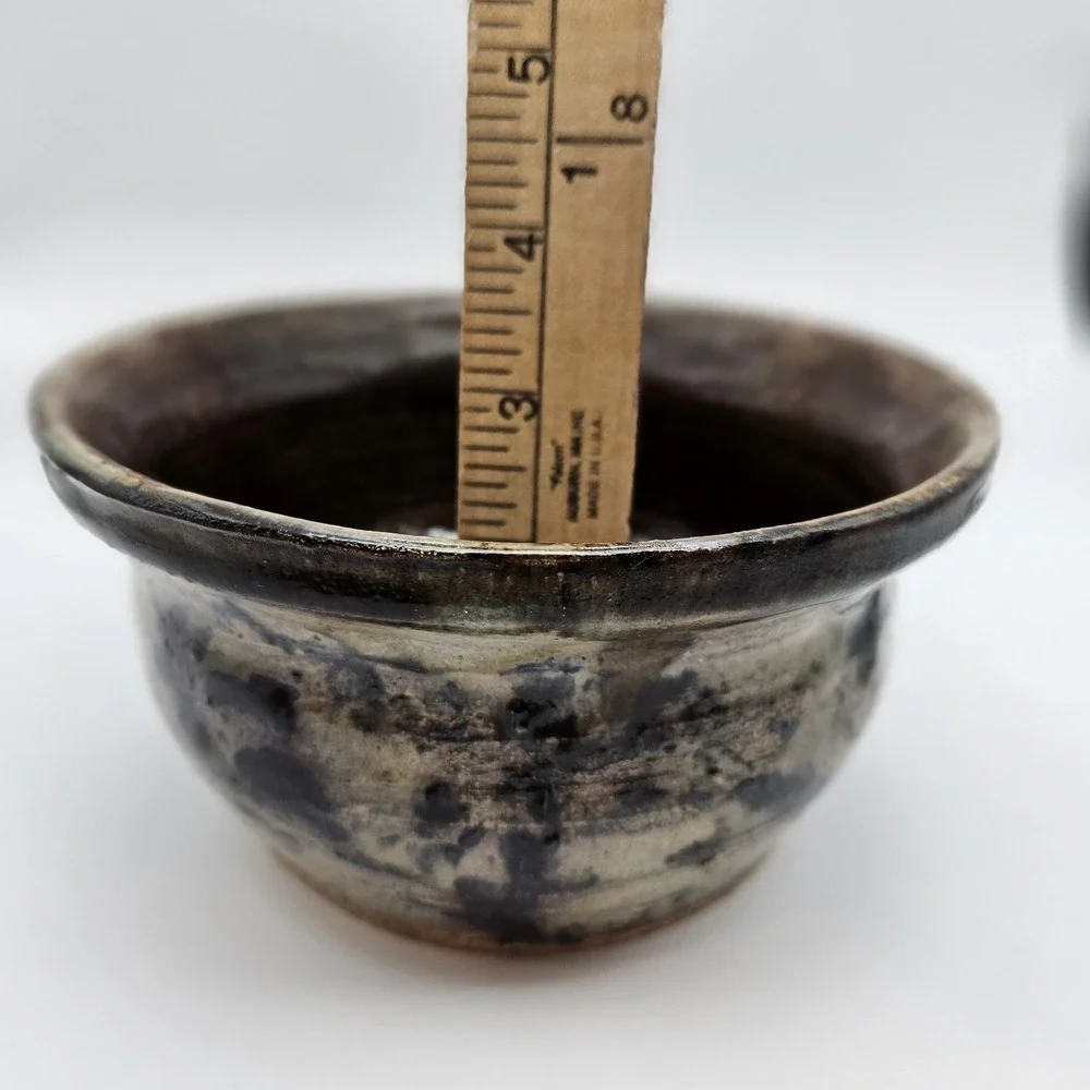 Vtg Hand Crafted Signed Studio Art Pottery Pot/Bowl, Glazed Stoneware
